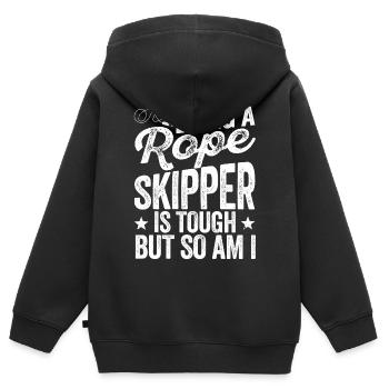 Lustiges Springseil Springseil - Kinder Premium Organic Zip Hoodie - Schwarz - Hinten - AI Model Kid Male (0cm)