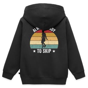 Lustiges Springseil Springseil immer bereit zu spr - Kinder Premium Organic Zip Hoodie - Schwarz - Hinten - AI Model Kid Male (0cm)