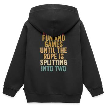 Lustiges Springseil Springseil Springseil Seil spa - Kinder Premium Organic Zip Hoodie - Schwarz - Hinten - AI Model Kid Male (0cm)