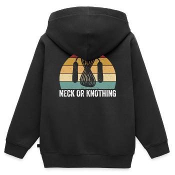 Funny Skipping Rope Springseil Springseil Hals ode - Kinder Premium Organic Zip Hoodie - Schwarz - Hinten - AI Model Kid Male (0cm)