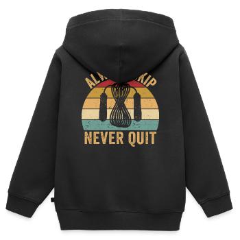 Lustiges Springseil Springseil springen Seil sprin - Kinder Premium Organic Zip Hoodie - Schwarz - Hinten - AI Model Kid Male (0cm)