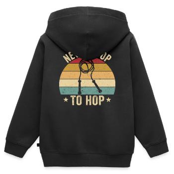 Lustiges Springseil Springseil springen Seil sprin - Kinder Premium Organic Zip Hoodie - Schwarz - Hinten - AI Model Kid Male (0cm)
