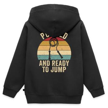 Lustiges Springseil Springseil Springseil Pumped T - Kinder Premium Organic Zip Hoodie - Schwarz - Hinten - AI Model Kid Male (0cm)