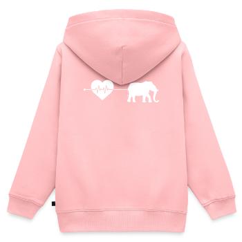 Elefant Herzschlag - Kinder Premium Organic Zip Hoodie - Rosa - Hinten - AI Model Kid Female (0cm)