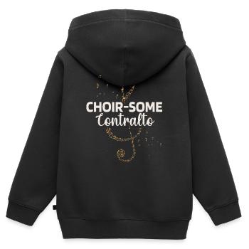 Chanteur d’opéra, voix, opéra - Sweat Premium à capuche zippé enfant bio - noir - Dos - AI Model Kid Male (0cm)