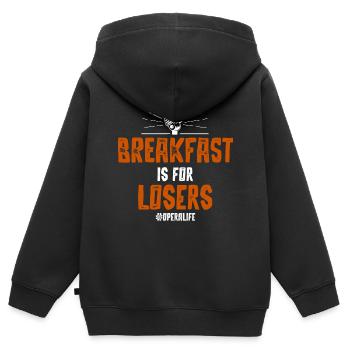 Chanteur d’opéra, voix, opéra - Sweat Premium à capuche zippé enfant bio - noir - Dos - AI Model Kid Male (0cm)