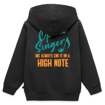 Chanteur d’opéra, voix, opéra - Sweat Premium à capuche zippé enfant bio - noir - Dos - AI Model Kid Male (0cm)