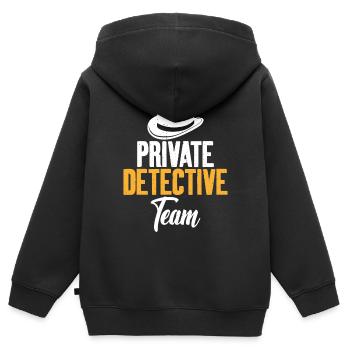 Enquêteur de l’équipe de détectives privés - Sweat Premium à capuche zippé enfant bio - noir - Dos - AI Model Kid Male (0cm)
