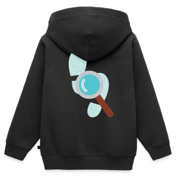 Détective Loupe Détective Privé Expert Graphique - Sweat Premium à capuche zippé enfant bio - noir - Dos - AI Model Kid Male (0cm)