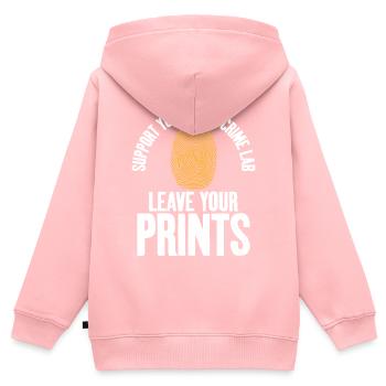 Laissez vos empreintes experts en criminalistique - Sweat Premium à capuche zippé enfant bio - rose - Dos - AI Model Kid Female (0cm)
