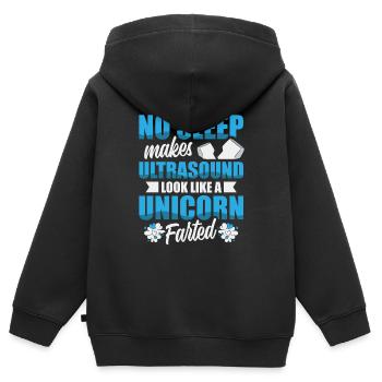 Kein Schlaf Lässt Ultraschall Wie Ein Einhorn - Kinder Premium Organic Zip Hoodie - Schwarz - Hinten - AI Model Kid Male (0cm)