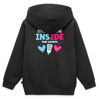 Auf Das Innere Kommt Es An Sonographer - Kinder Premium Organic Zip Hoodie - Schwarz - Hinten - AI Model Kid Male (0cm)