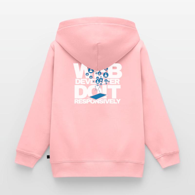 Programme de site Web Développeur Web réactif Sweat Premium à capuche zippé enfant bio