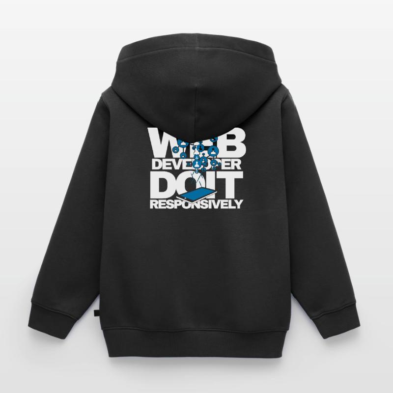 Programme de site Web Développeur Web réactif Sweat Premium à capuche zippé enfant bio