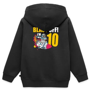 Ich Bin 10 Astronaut Lover Spaceship Happy - Kinder Premium Organic Zip Hoodie - Schwarz - Hinten - AI Model Kid Male (0cm)