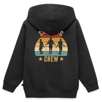 Drôle de corde à sauter corde à sauter corde à sauter sprin - Sweat Premium à capuche zippé enfant bio - noir - Dos - AI Model Kid Male (0cm)