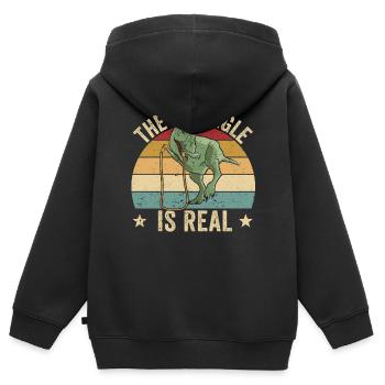 Lustiges Springseil Springseil springen Der Kampf - Kinder Premium Organic Zip Hoodie - Schwarz - Hinten - AI Model Kid Male (0cm)
