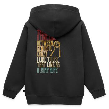 Lustiges Springseil Springseil springen Springseil - Kinder Premium Organic Zip Hoodie - Schwarz - Hinten - AI Model Kid Male (0cm)