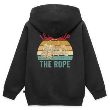 Drôle de corde à sauter Corde à sauter Sautons la corde - Sweat Premium à capuche zippé enfant bio - noir - Dos - AI Model Kid Male (0cm)