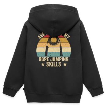 Lustiges Springseil Springseil springen Springseil - Kinder Premium Organic Zip Hoodie - Schwarz - Hinten - AI Model Kid Male (0cm)