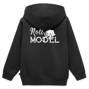 Funny Paraplegic Handicap Rollstuhl Querschnittslä - Kinder Premium Organic Zip Hoodie - Schwarz - Hinten - AI Model Kid Male (0cm)
