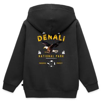 Alaska - Sweat Premium à capuche zippé enfant bio - noir - Dos - AI Model Kid Male (0cm)