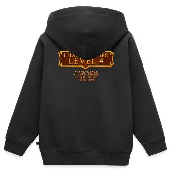 Ich Habe Die Stufe 4 Erreicht Rpg Online Gaming - Kinder Premium Organic Zip Hoodie - Schwarz - Hinten - AI Model Kid Male (0cm)