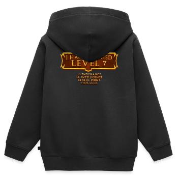 Ich Habe Die Stufe 7 Erreicht Rpg Online Gaming - Kinder Premium Organic Zip Hoodie - Schwarz - Hinten - AI Model Kid Male (0cm)