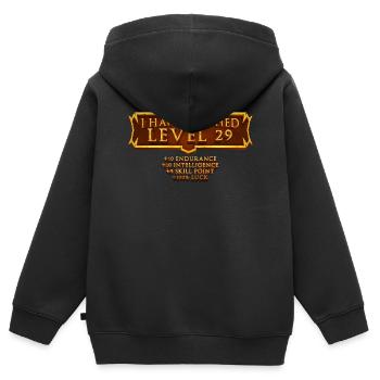 Ich Habe Die Stufe 29 Erreicht Rpg Online Gaming - Kinder Premium Organic Zip Hoodie - Schwarz - Hinten - AI Model Kid Male (0cm)