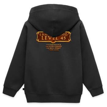 Ich Habe Die Stufe 45 Erreicht Rpg Online Gaming - Kinder Premium Organic Zip Hoodie - Schwarz - Hinten - AI Model Kid Male (0cm)