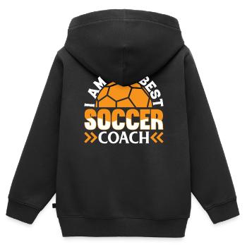 Soccer Referee Soccer Trainer - I Am The Best Socc - Kinder Premium Organic Zip Hoodie - Schwarz - Hinten - AI Model Kid Male (0cm)