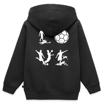 Soccer LOVE Soccer Player Love Soccer - Kinder Premium Organic Zip Hoodie - Schwarz - Hinten - AI Model Kid Male (0cm)