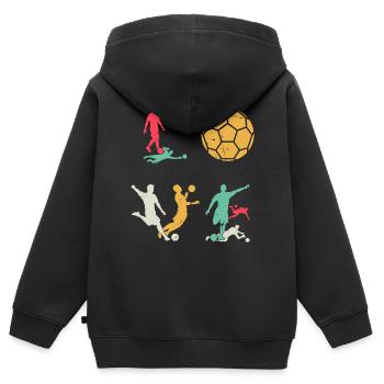 Soccer LOVE Soccer Player - Soccer Lover - Kinder Premium Organic Zip Hoodie - Schwarz - Hinten - AI Model Kid Male (0cm)