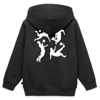 Playing Soccer Game Soccer Sports - Soccer Players - Kinder Premium Organic Zip Hoodie - Schwarz - Hinten - AI Model Kid Male (0cm)
