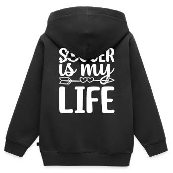 Soccer Is My Life - Soccer Lover Soccer Player - Kinder Premium Organic Zip Hoodie - Schwarz - Hinten - AI Model Kid Male (0cm)