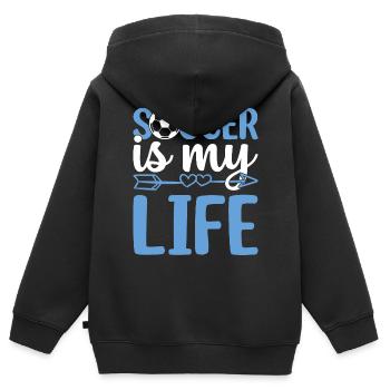 Soccer Is My Life - Soccer Game Soccer Player Socc - Kinder Premium Organic Zip Hoodie - Schwarz - Hinten - AI Model Kid Male (0cm)