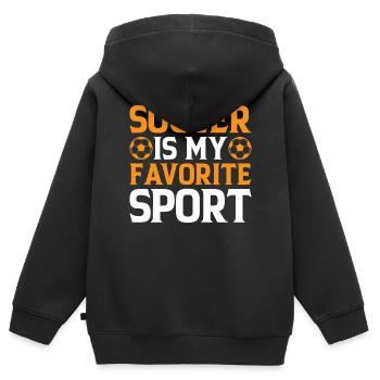 Soccer Is My Favorite Sport - Soccer Player Soccer - Kinder Premium Organic Zip Hoodie - Schwarz - Hinten - AI Model Kid Male (0cm)