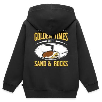 Drôles de panneurs d’or chercheurs d’or chercheurs d’or excavatrices - Sweat Premium à capuche zippé enfant bio - noir - Dos - AI Model Kid Male (0cm)