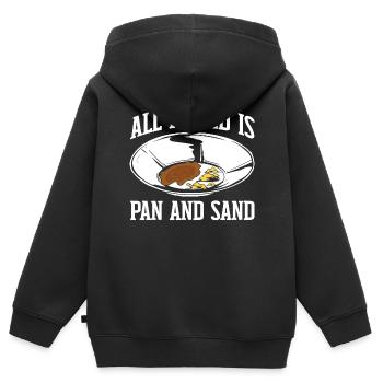 Lustiges Goldwaschen Goldsucher Alles was ich brau - Kinder Premium Organic Zip Hoodie - Schwarz - Hinten - AI Model Kid Male (0cm)
