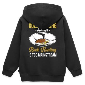 Funny Gold Panners Gold Seekers Gold Diggers Excavators - Kids Premium Organic Zip-up Hoodie - black - Back - AI Model Kid Male (0cm)