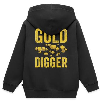 Drôles de chercheurs d’or Mineurs d’or Chercheurs d’or Goldgr - Sweat Premium à capuche zippé enfant bio - noir - Dos - AI Model Kid Male (0cm)
