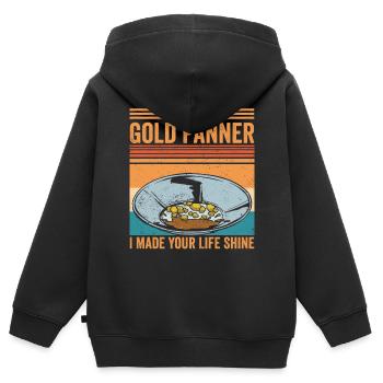Drôles de panneurs d’or chercheurs d’or chercheurs d’or excavatrices - Sweat Premium à capuche zippé enfant bio - noir - Dos - AI Model Kid Male (0cm)
