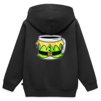 Gobelet d'automne avec robe d'elfes pour Noël - Sweat Premium à capuche zippé enfant bio - noir - Dos - AI Model Kid Male (0cm)
