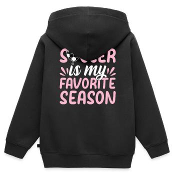 Soccer Player Soccer Lover - Soccer Is My Favorite - Kinder Premium Organic Zip Hoodie - Schwarz - Hinten - AI Model Kid Male (0cm)