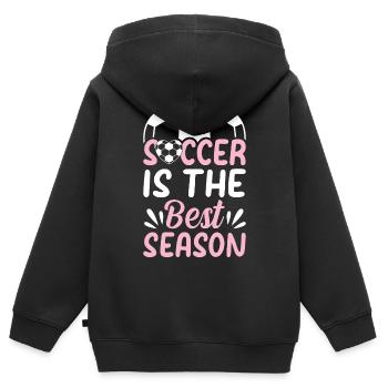 Soccer Ball Soccer Player - Soccer Is The Best Sea - Kinder Premium Organic Zip Hoodie - Schwarz - Hinten - AI Model Kid Male (0cm)