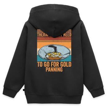 Drôles de panneurs d’or chercheurs d’or chercheurs d’or excavatrices - Sweat Premium à capuche zippé enfant bio - noir - Dos - AI Model Kid Male (0cm)