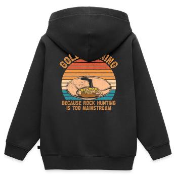 Lustige Goldwäscher Goldsucher Goldgräber Bagger - Kinder Premium Organic Zip Hoodie - Schwarz - Hinten - AI Model Kid Male (0cm)