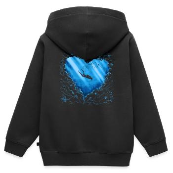 Tauchen Taucher Taucherin - Kinder Premium Organic Zip Hoodie - Schwarz - Hinten - AI Model Kid Male (0cm)