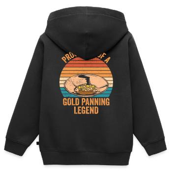 Drôles de panneurs d’or chercheurs d’or chercheurs d’or excavatrices - Sweat Premium à capuche zippé enfant bio - noir - Dos - AI Model Kid Male (0cm)