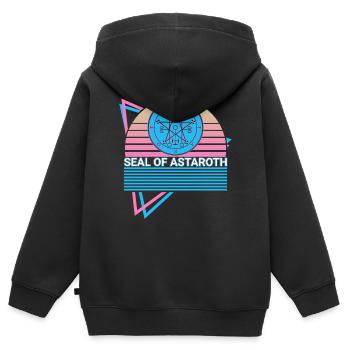 Seal of Astaroth Sigil Retro - Kids Premium Organic Zip-up Hoodie - black - Back - AI Model Kid Male (0cm)